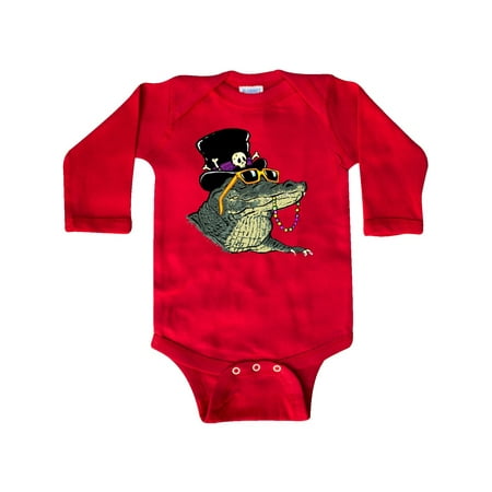 

Inktastic Mardi Gras VooDoo Gator Gift Baby Boy or Baby Girl Long Sleeve Bodysuit