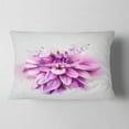 thumbnail image 2 of Designart Beautiful Pink Watercolor Flower - Floral Throw Pillow - 12x20, 2 of 5