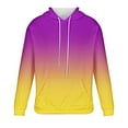 thumbnail image 3 of Fesfesfes Hoodie Sweatshirt for Men Casual Drawstring Hooded Sweatshirts Round Neck Gradient Color Print Pullover Long Sleeve Shirts Sweatshirt Holiday Saving, 3 of 4