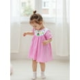 thumbnail image 3 of Rovasas Toddler Baby Girls Birthday Dresses Bubble Short Sleeve Plaid Dress, 3 of 9