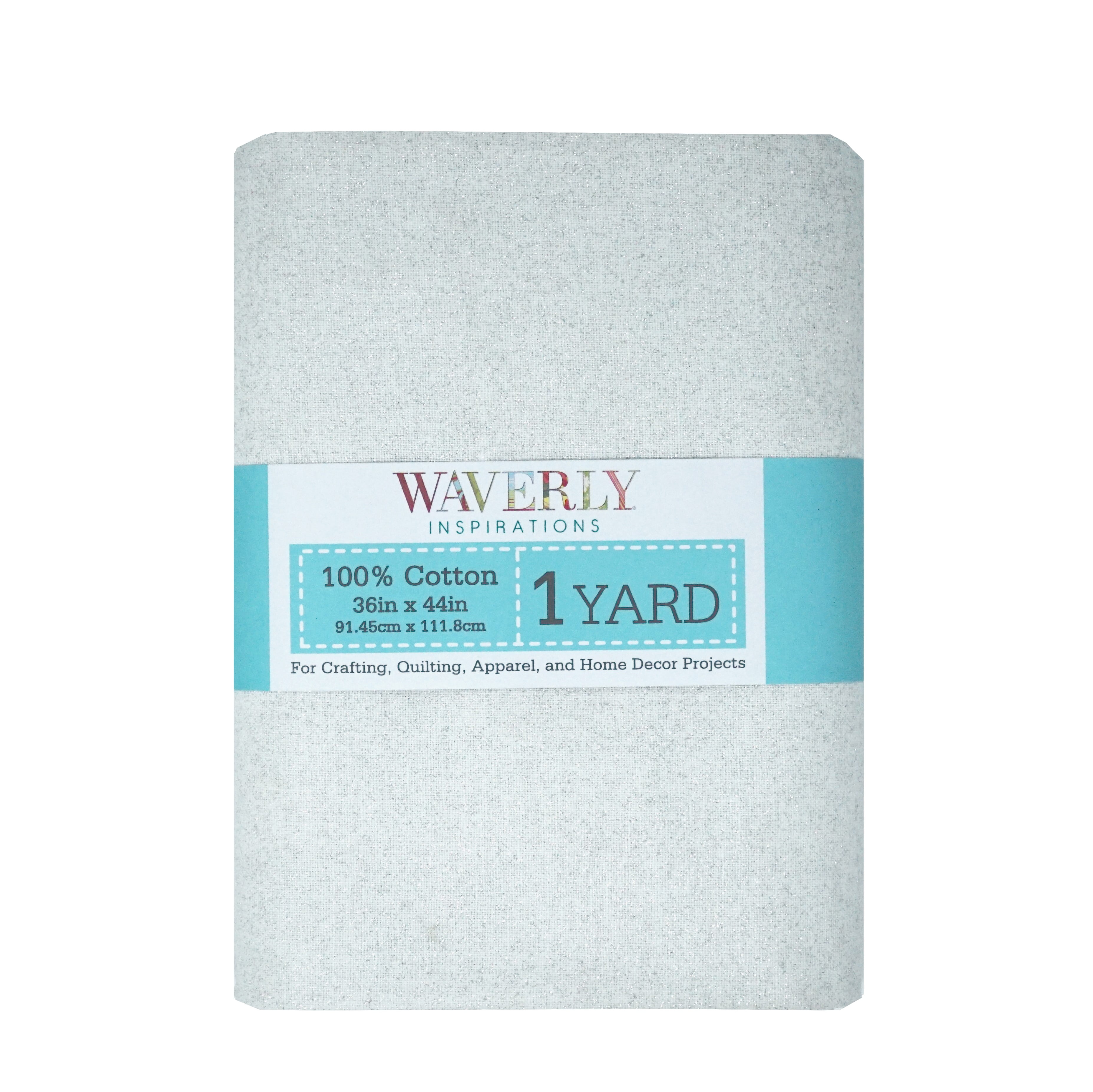 (2 pack) Waverly Inspirations 1 Yard Cut 100% Cotton Prints Fabric Glitter White 44" Wide for Quilting & Sewing