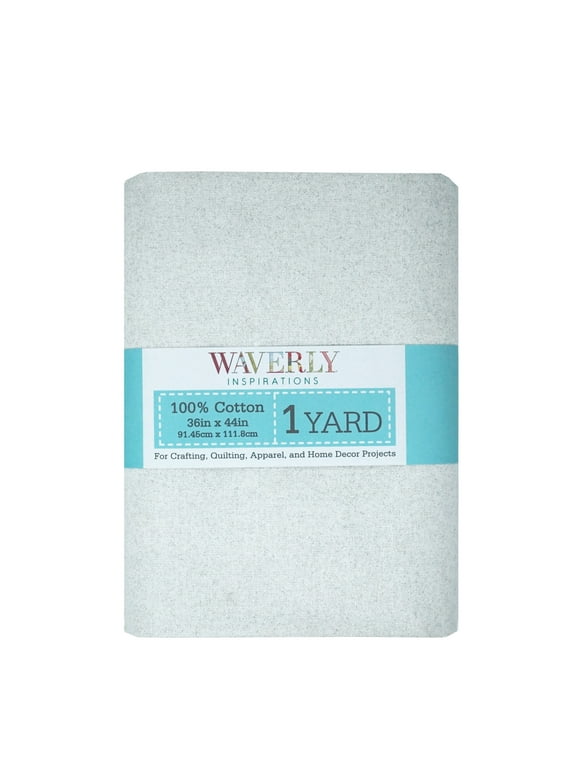 Waverly Inspirations 44" x 1 Yard Cotton Precut Glitter White Color Sewing Fabric, 1 Each