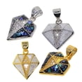 thumbnail image 3 of Colgantes de cristal de 1 pieza, colgante para bolígrafo, taza, bolsos, decoración, conector de joyería, hallazgos artesanales Azul plateado Gloria Sujetador Dangle Charms Colgante, 3 of 9