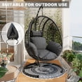 thumbnail image 6 of TQKVIPI Oversized Hanging Egg Chair Outdoor Indoor, Wicker Swing Egg Chair with Stand  Rain Cover UV Resistant Cushion 400lbs Capacity for Bedroom, Patio, Garden and Balcony (Black-Regular), 6 of 12