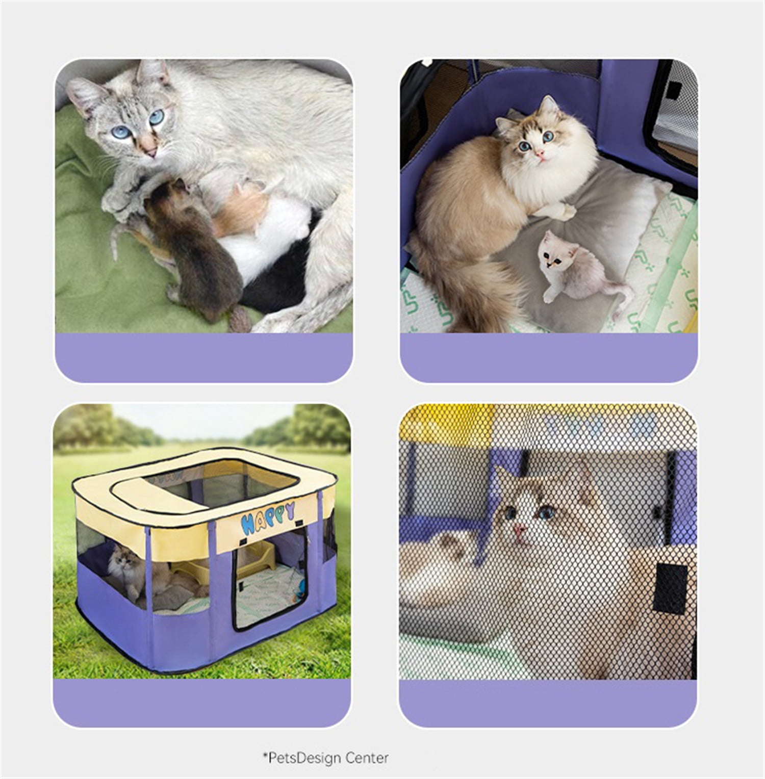Merkaren Foldable Pet Playpen, cat playpen, Puppy Play Pen for Indoors