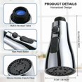 thumbnail image 2 of 3-Mode Kitchen Faucet Sprayer - 360 Degree Nozzle for Kitchen Faucet, Faucet Head, Sink Mixer, Kitchen Faucet Extension (Silver), 2 of 5