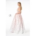 thumbnail image 2 of Women's Elizabeth K Glitter Illusion V Neck Dress Gl2897 Blush Pink Size S, 2 of 3