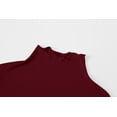 thumbnail image 3 of Lightweight Ruffle Mock Neck Tops Ribbed Lettuce Trim Soft Base Layer for Women, 3 of 6