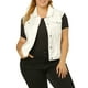 thumbnail image 1 of Chaleco de mezclilla sin mangas con botones para mujer de tallas grandes Agnes Orinda L Blanco, 1 of 8