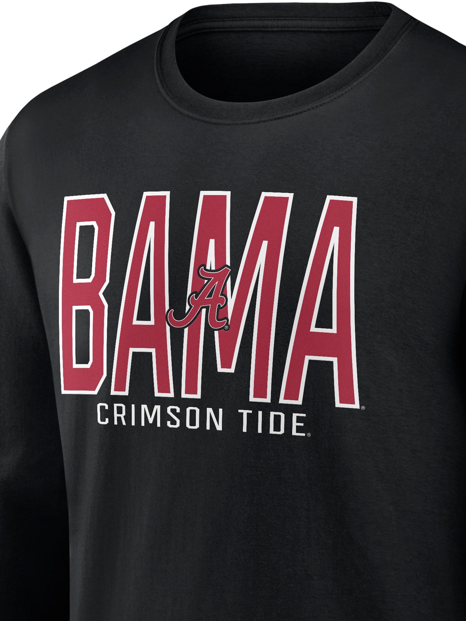 NCAA Alabama Crimson Tide Men's Cotton Black Long Sleeve T-Shirt