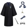 thumbnail image 5 of Disfraz de Hermione Granger, bata, chal, corbata, bufanda, varita, gafas, falda de Gryffindor, suéter, disfraz de Halloween de Harry Potter, 5 of 5