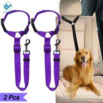 Deago 2 Pcs Dog Cat Safety Car Seat Belt Strap Headrest Restraint Adjustable Nylon Dog Leashes Vehicle Seatbelts Harness