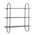 thumbnail image 6 of DecMode Black Industrial Metal Long with Round Edge 3 Tier Wall Shelf, 28"W x 28"H, 6 of 13