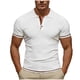 thumbnail image 2 of Blusa y camisa de manga corta con cuello vuelto para hombre, camiseta informal de moda con botones y retazos de cuello redondo y manga corta para hombre., 2 of 7