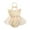 Beige, variant on Sopiago Baby Girl Summer Romper Dress Fly Sleeve Flower Embroidery Mesh Tulle Dresses Hem Ribbed Bodysuit Green,3-6 Months