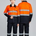 thumbnail image 4 of Mens 2 Piece Set Outdoor Work Long Sleeve Shirt and Pants with Pockets Construction Workwear Outfits Sets, 2XL, 4 of 4