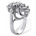 thumbnail image 2 of PalmBeach Jewelry 3.44 TCW Cubic Zirconia Cluster Wave Ring Gold-Plated or Platinum-Plated, 2 of 5