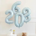 thumbnail image 6 of 40 Inch Big Number Balloons Light Blue Number 0 Balloon for Kids Birthday Party Self Inflating Foil Digit Balloon for Anniversary Graduations for Birthday Party Decorations (Light Blue 0), 6 of 13