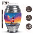 thumbnail image 2 of JAGASY Lighthouse Small Memorial Urn for Boy - Ocean Sunset Pink Yellow Clouds Decorative Urns for Girl - Blue Urns for Human Ashes Keepsake - Miniature Urn for Friend - (3 Inch), 2 of 7