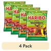 (4 pack) HARIBO Sour Bats Halloween Edition Gummies Bat Shaped Sour Gummy Candy, 4oz, Share Size Peg Bag
