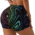 thumbnail image 1 of Fotbe Rainbow Glitter Shorts Sin Costuras – Shorts Deportivos de Cintura Alta para Mujer, Elásticos para Gimnasio, Yoga, Running o Ciclismo-X-Large, 1 of 8
