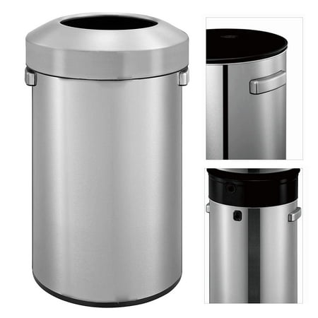 Texas Ragtime Stainless Steel Trash Can With Open Lid 16 Gallon For Texas Ragtime Stainless Steel Trash Can With Open Lid 16 Gallon For Kitchens Office Hotels Kitchen Garbage Cans Side