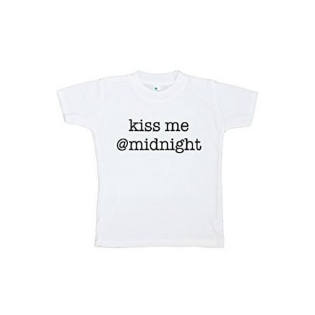 

7 ate 9 Apparel Kids Kiss Me at Midnight New Year s Eve 5T T-Shirt Black
