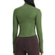 thumbnail image 2 of Chaqueta Colorskin, ligera, con cremallera, entrenamiento para mujer, color verde militar, 2 of 6