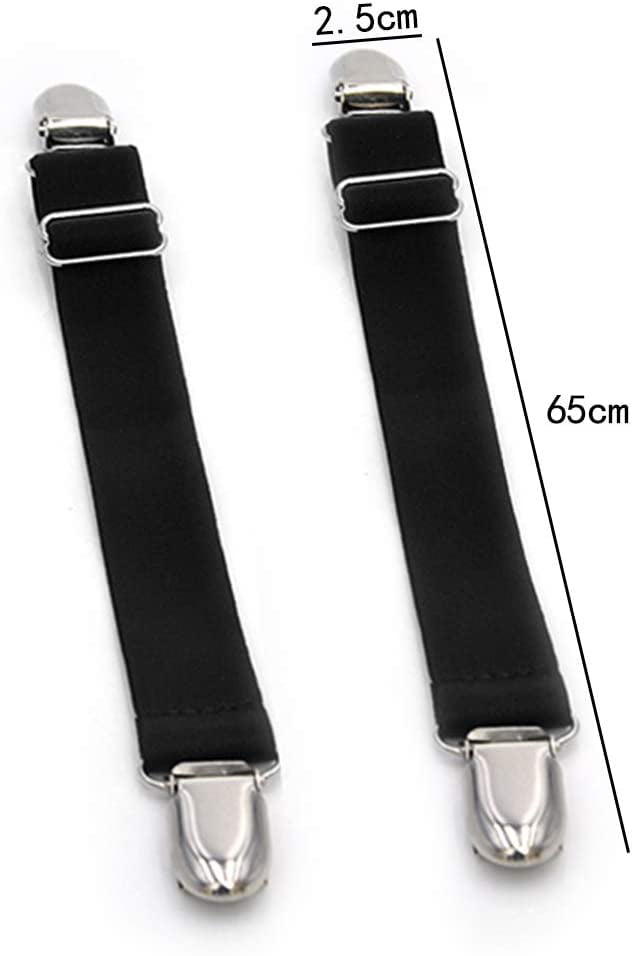 Adjustable Non Slip Anti-Wrinkle Clip for Sofa Table Jeans Boots Straps Black