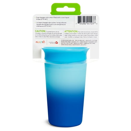 Munchkin Miracle 360 Color Changing Sippy Cup, 9 Ounce, Blue