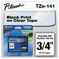 thumbnail image 3 of Brother Genuine P-touch TZE-141 Tape, 3/4" (0.7") Wide Standard Laminated Label Maker Tape, Black on Clear, 0.7 in. x 26.2 ft. (18mm x 8M), TZE141, 3 of 8