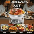 thumbnail image 3 of EVGTTI 4 Pack Round Chafing Dish for Buffet, 6QT Stainless Steel Chafing Dishes, Chafers and Buffet Warmer Sets for Wedding, Rolled-Edge Design, 3 of 6