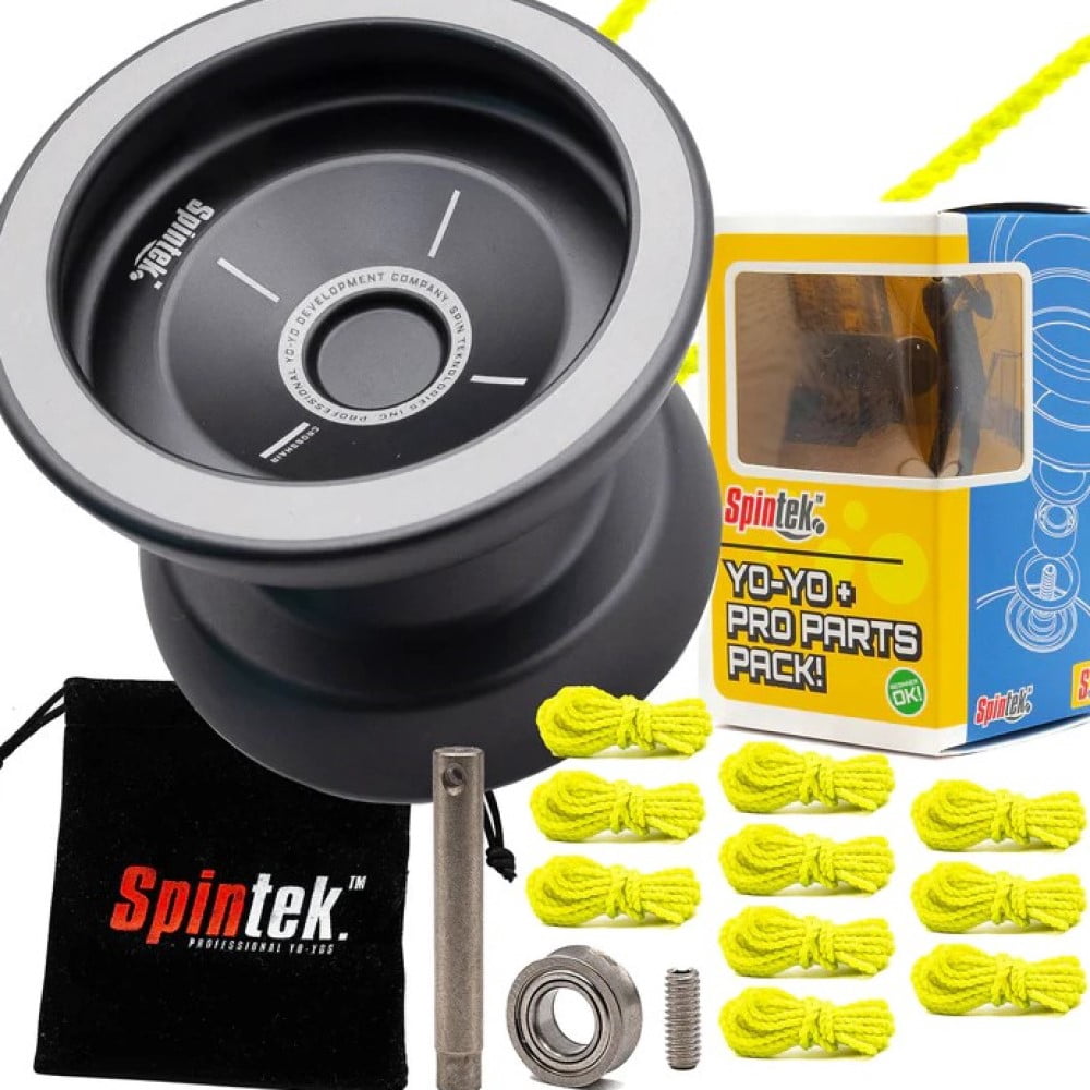 Spintek Crosshair Yo-Yo -Responsive YoYo with Unresponsive Bearing Kit Included (Gunmetal)