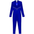 thumbnail image 6 of YONGHS Women Gymnastics Unitard Long Sleeve One Piece Ballet Dance Bodysuit Leotard Skating Jumpsuit Blue XL, 6 of 7
