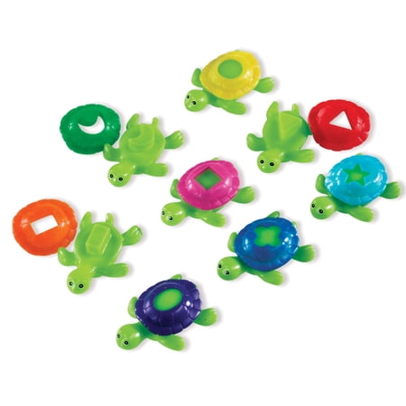 Learning Resources Shape Shell Turtles, Learn Shapes, Bath Toys Set of 8, Ages 2+