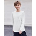 thumbnail image 5 of Arshiner Boys Long Sleeve Shirts Casual Crewneck T Shirt Solid Tees Tops with Chest Pocket, 5 of 6