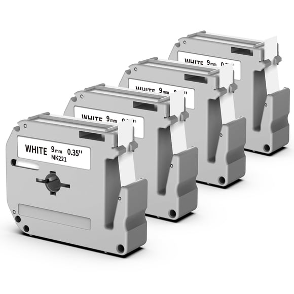 MK221 M-K221 PT-M95 Label Maker Tape 9mm Replace for Brother M Tape 9mm 3/8 0.35 White MK 221 Label