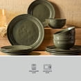 thumbnail image 4 of Better Homes & Gardens Artisan Stoneware Dinnerware Set, Green, 12-Piece, 4 of 15