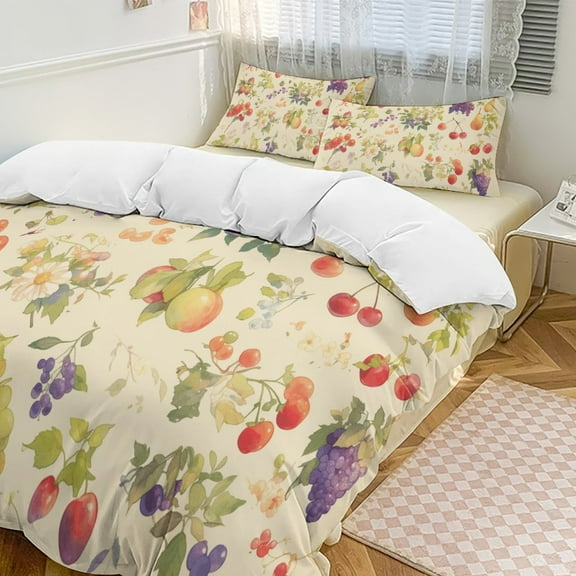 Various Fruits 3D Duvet Cover Set Quilt Cover Theme of Kid Boy Girl for Bedroom Decoration