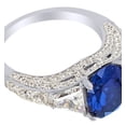 thumbnail image 2 of AFFY Simulated Blue Sapphire & White Sapphire Solitaire Ring In 14k White Gold Over Sterling Silver (4.88 cttw) Ring Size-6, 2 of 2