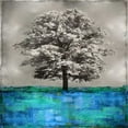 thumbnail image 2 of Turner, Eric 12x12 Black Ornate Wood Framed with Double Matting Museum Art Print Titled - Stately - Blue on Silver, 2 of 4