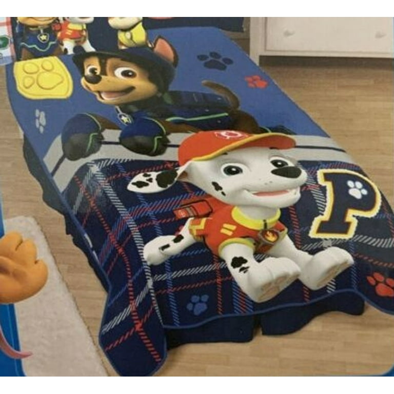 Paw Patrol Featuring Chase and Marshall 62 x 90 Plush Blanket Walmart