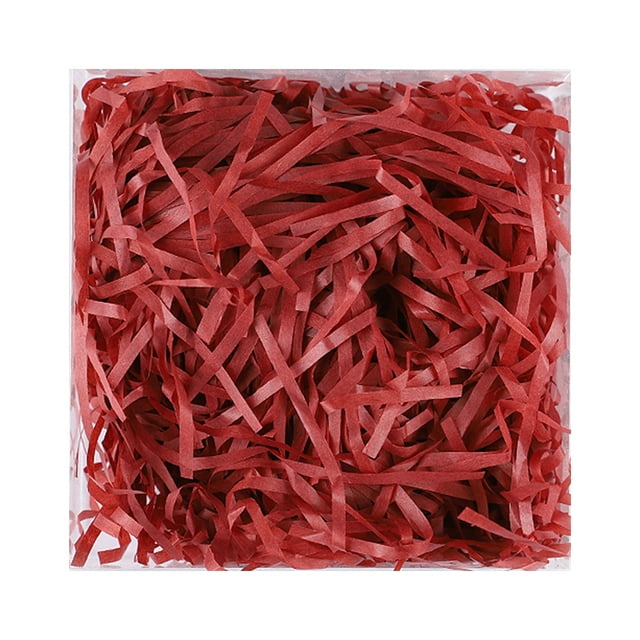 1 Pack Lafite Papier Raphia Remplissage Boîte Colorée Déchiquetée Décoration Emballage Pratique Mariage Fête Pâques Nouvel An Rouge Vin