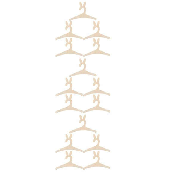 Masteelf 15 PCS  Wooden Nursery Hangers Bunny Infant Hangers Woodland-Themed Baby Closet Organization Cartoon Animal  Hangers Clothes Hangers for Infant Wardrobe
