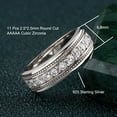 thumbnail image 6 of Newshe Mens wedding Bands 925 Sterling Silver Men Rings Wedding Band for Him 1ct Round Cubic Zirconia Promise Rings For Him Size 11, 6 of 11