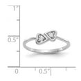 thumbnail image 2 of 14k White Gold Prong set Polished Diamond Love Heart Ring Size 6 Statement Ring for Women - .05 dwt, 2 of 2