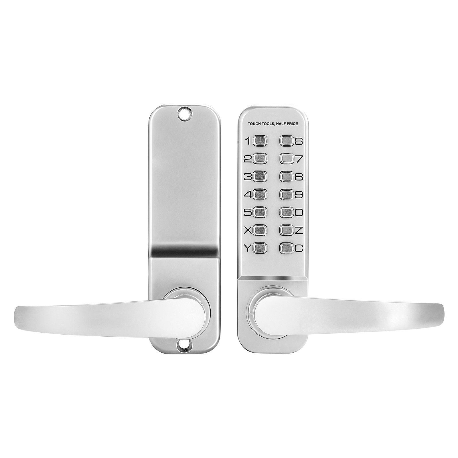 Mechanical Combination Door Lock Gen2 Adjustable Handles Surface Mount 1.4-2.5 Inch Door Compatibility Zinc Alloy No Batteries Gate Garden Garage