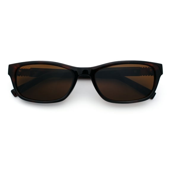 Womens Classy Narrow Rectangle Horn Rim Plastic Fashion Sunglasses Tortoise - Brown