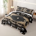 thumbnail image 3 of Erosebridal Southwest Aztec Abstract Twin Quilt Set for Women Men, Tribal Print Twin Coverlet Set, Black Brown, 2 Pieces, 3 of 7