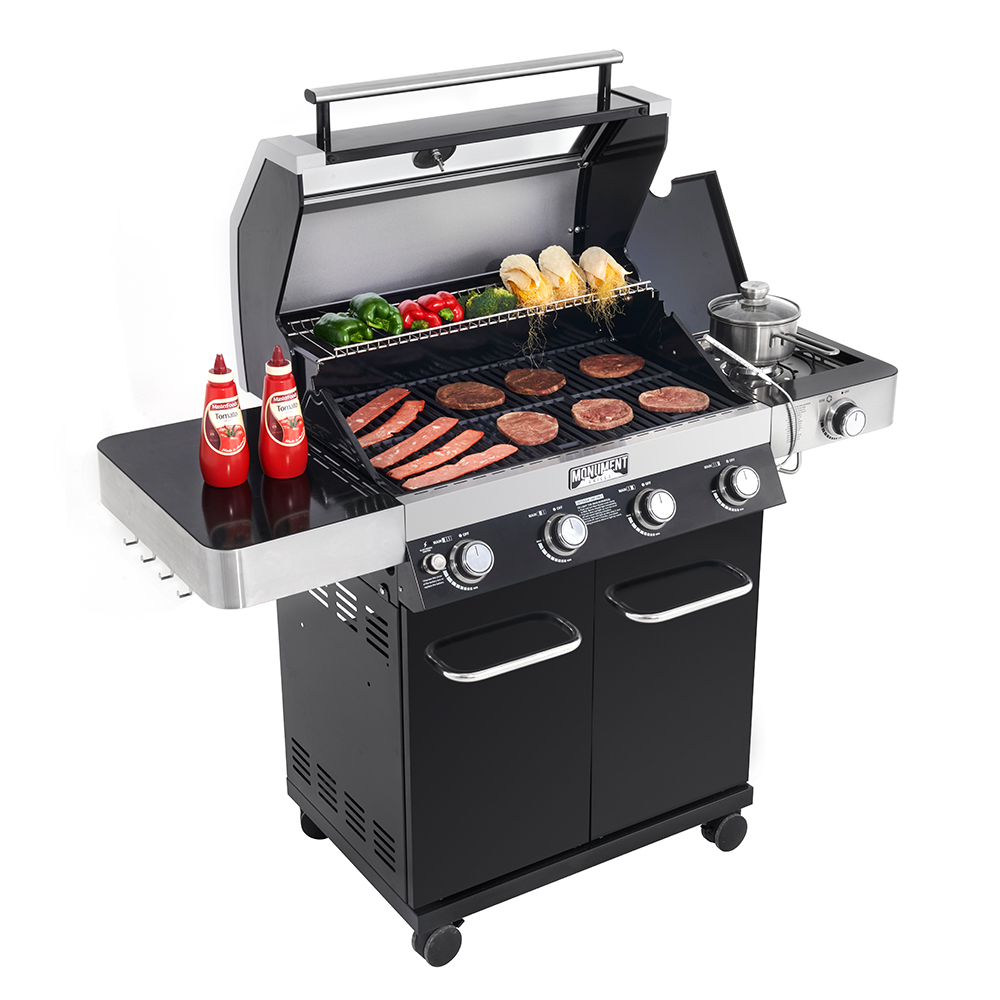 Monument Grills 24633 4 Burner Black Propane Outdoor Gas Grill with Grill Thermometer - image 2 of 9